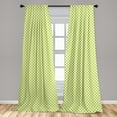 thumbnail image 5 of Ambesonne Lime Green Curtains, Girlish Vintage Dots, Pair of 28"x95", Lime Green White, 5 of 5