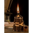 Sunjoy Tabletop Oil Torch, Tiki Style Rattan Vine Outdoor Lighting