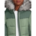 thumbnail image 2 of Weather Tamer Girls Hooded Long Sleeve Colorblocked Winter Puffer Coat, Sizes 4-16, 2 of 5
