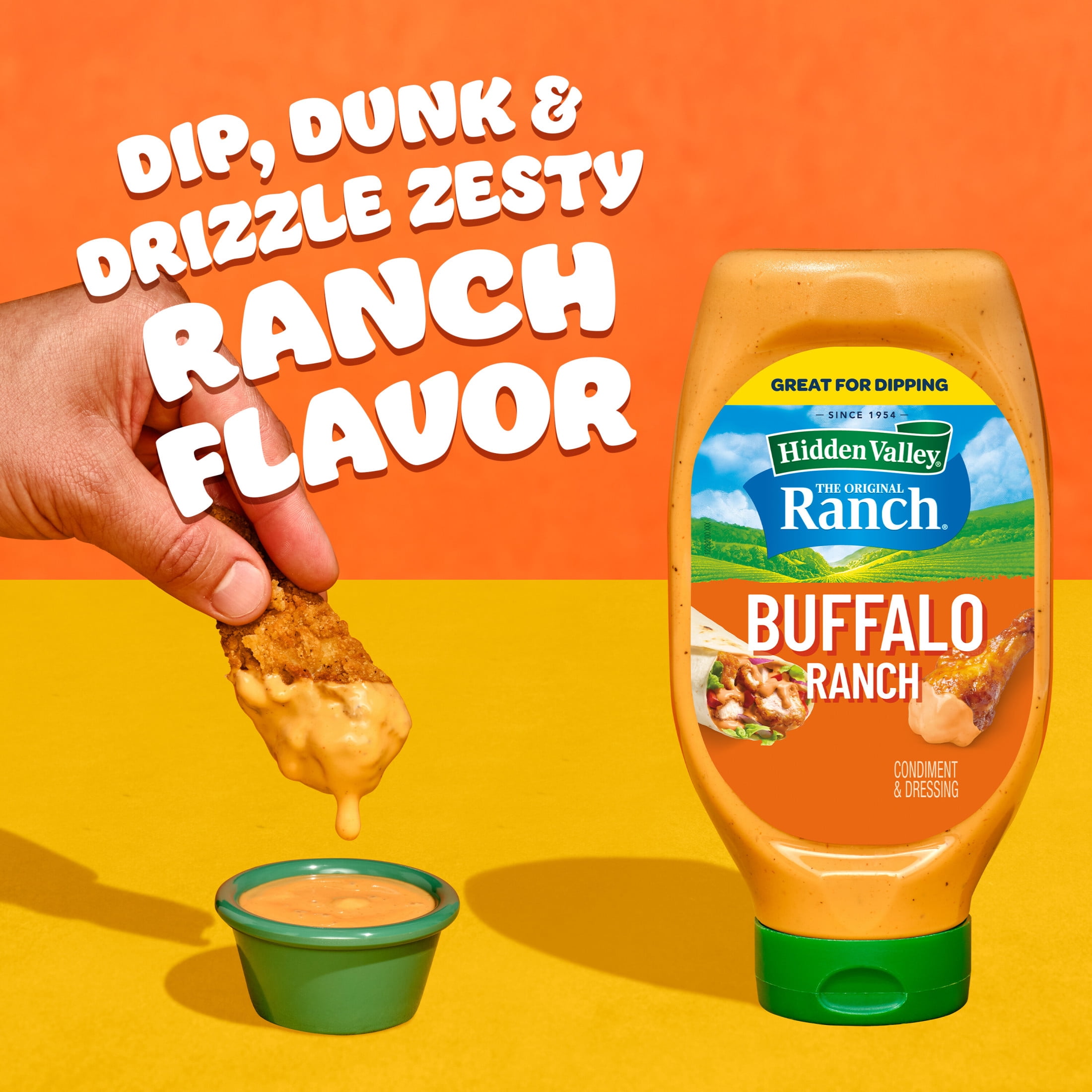 Hidden Valley Buffalo Ranch Dip Sauce Condiment & Dressing, 20 fl oz Squeeze Bottle