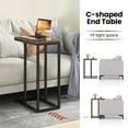 thumbnail image 5 of Spaco C-shaped Side Table with Heavy-duty Metal Frame, End Table, Rustic Brown, 5 of 8