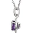 thumbnail image 2 of Jewels By Lux 14k White Gold Amethyst & 1/10 CTW Diamond 18" Necklace, 2 of 2