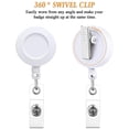thumbnail image 2 of 24'' Retractable Badge Reel, Mixed Random Solid Color Nurse ID Badge Holder with 360° Swivel Alligator Clip (Pack of 12), 2 of 3