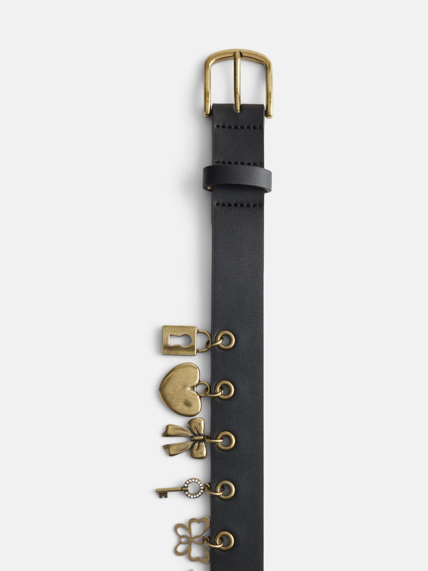 No Boundaries Women's Charms Belt, Black, Sizes S/M-3XL