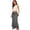 Dark Gray, variant on Girls Cotton Linen Flared Maxi Skirt Back Slit Elastic Waist Drawstring Summer Ankle-Length Vacation Boho Long Skirt