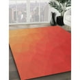 thumbnail image 3 of Ahgly Company Machine Washable Indoor Round Transitional Neon Orange Area Rugs, 5' Round, 3 of 7