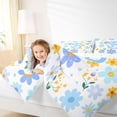 thumbnail image 3 of Meiyoeat Delicate Wildflower Letter S Twin Comforter Sets 3-Piece for Girls Children, Cute Art Bedding Set for Bedroom, Light Blue Yellow White, 3 of 6