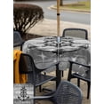 thumbnail image 5 of Outdoor Tablecloths with Umbrella Hole & Zipper, Nautical Anchor 54x54 Inch Square Tablecloths, Rudder Stars Retro Black Grey Wooden Grain Waterproof Table Cloth, Patio/Pool/Picnic Table Covers, 5 of 8