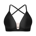 thumbnail image 5 of PMVFHDE Lace Underwire Bra Back Strappy Design Full Coverage Everyday Comfort T Shirt Bra Black - S, 5 of 8