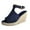 Dark Blue, variant on Women's Wedge Platform Espadrille Sandals Braided Open Toe Ankle Buckle Strappy Cork Sole Summer Shoes Women's Ladies Fashion Solid Wedges Casual Buckle Strap Roman Shoes Sandals