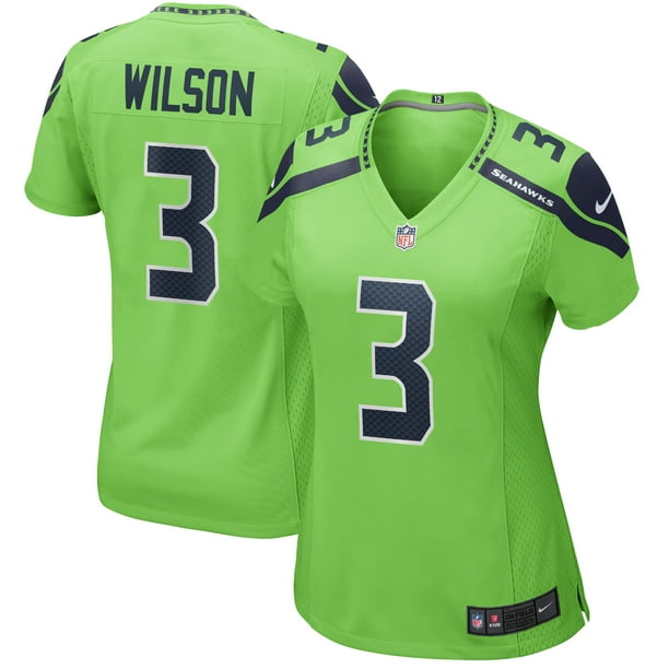Russell Wilson Seattle Seahawks Nike Women's Alternate Game Jersey - Neon Green