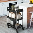 3Tier Collapsible Utility Cart, Portable Cart with 360° Swivel Wheels