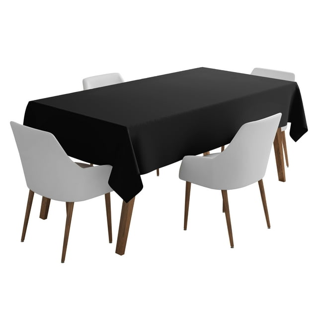 Vargottam Indoor/Outdoor Tablecloth 58 x 82" Inch Rectangular Tablecloth Waterproof Patio Table Cloths, Spring/Summer Table Covers for Backyard Circular Table/BBQs/Picnic - Black
