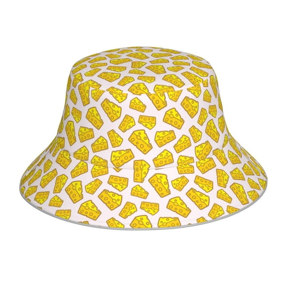 Saiise Cheese Print Men and Women Night Reflective Hat Runner Cap Visor Bucket Hat Boonie Cap