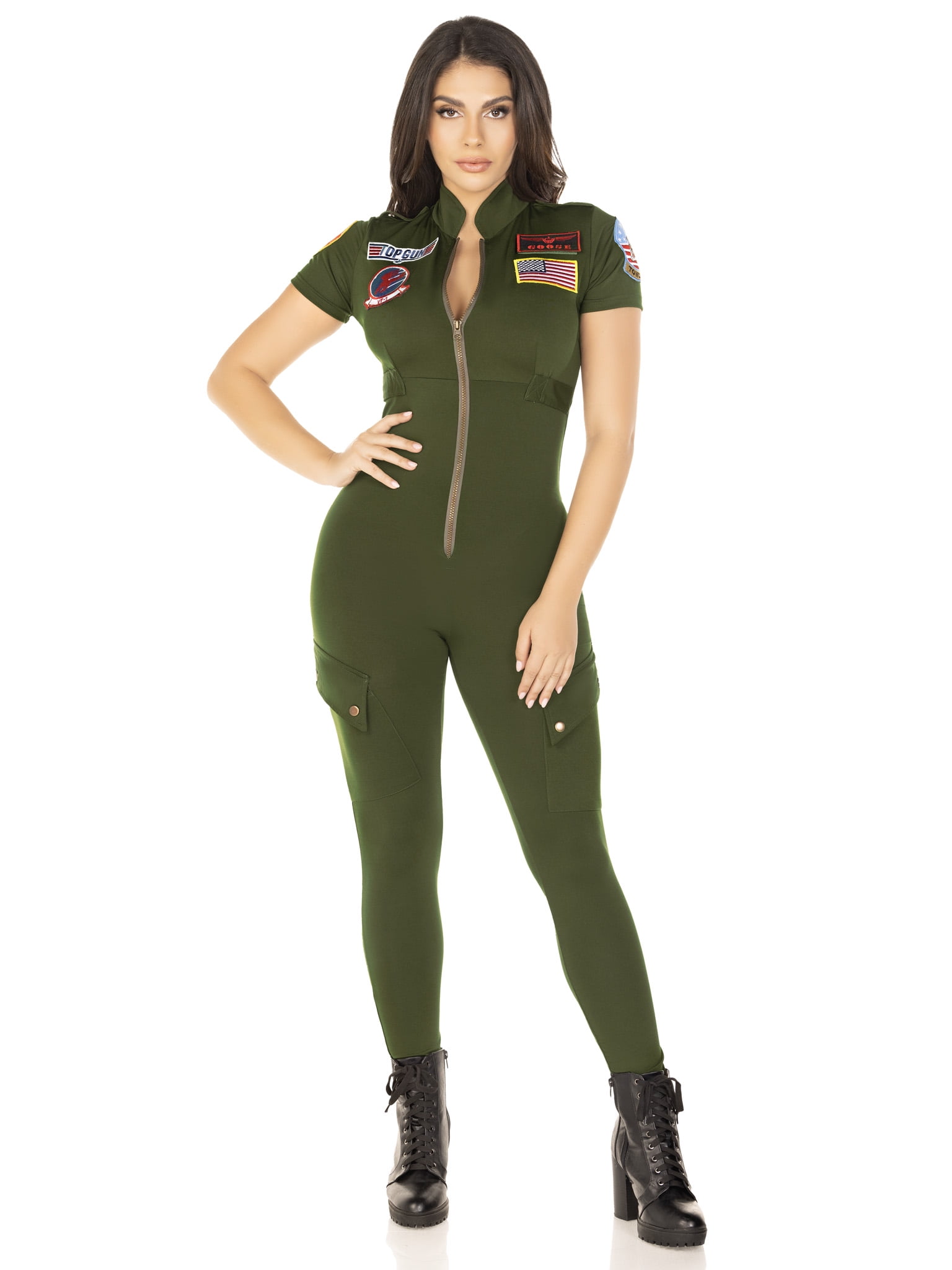 Leg Avenue Women's Sexy Top Gun Flight Catsuit Costume