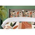 thumbnail image 4 of Ambesonne Monstera Duvet Cover Set, Abstract Mid Century Boho, King, Beige Green and Burnt Orange, 4 of 6
