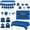 Blue, variant on Graduation Decorations Class of 2026 - Red Graduation Party Decorations Set with Banner Backdrop Balloons Tablecloth Hanging Swirls Cake Toppers Party Supplies