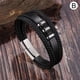 thumbnail image 3 of Brazalete de cuero para Hombre Sunnimix cuero acero inoxidable 21 cm, 3 of 8