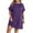 Purple, variant on gakvbuo Plus Size Dress For Women Wedding Guest Fashion Plus Size Women Loose Round-Neck Summer Short Sleeve Cotton And Linen Dress