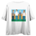 thumbnail image 7 of King Of The Hill Characters In Conversation Crew Neck Short Sleeve Women's White Crop Top-Medium, 7 of 7