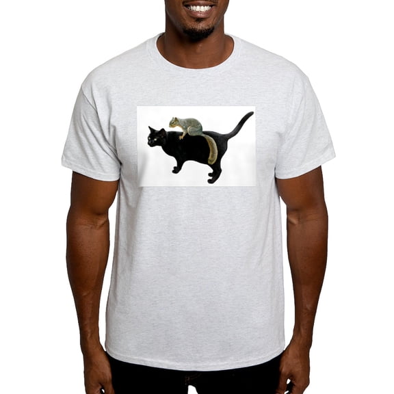 CafePress - Squirrel On Cat Light T Shirt - Men's Classic Graphic T-Shirt