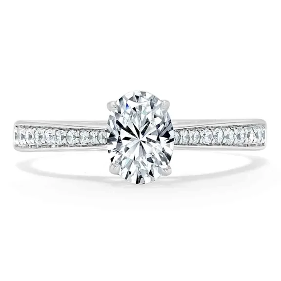 Spot Jewelry 1.8 Ct Oval Cut Moissanite Ring - 14K White Gold Plated Wedding Ring - Engagement Ring for Her - Christmas Gift for Her - Causal Daily Wear Ring for Women's - Anniversary Ring Gift