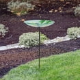 thumbnail image 3 of Alpine Corporation 10"H Glass Stake Bird Bath with Flowers and Dragonfly, 3 of 3