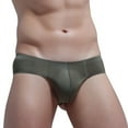 thumbnail image 2 of HUPOM Men'S Underwear Underwear For Men Pack Medium waist Comfort Waist Solid Briefs Army Green M, 2 of 3