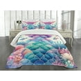 thumbnail image 3 of Ambesonne Coastal Quilted Bedspread Set 3 Pcs, Nautical Motif Mermaid Tail, Queen Size, Pink Blue Purple, 3 of 4