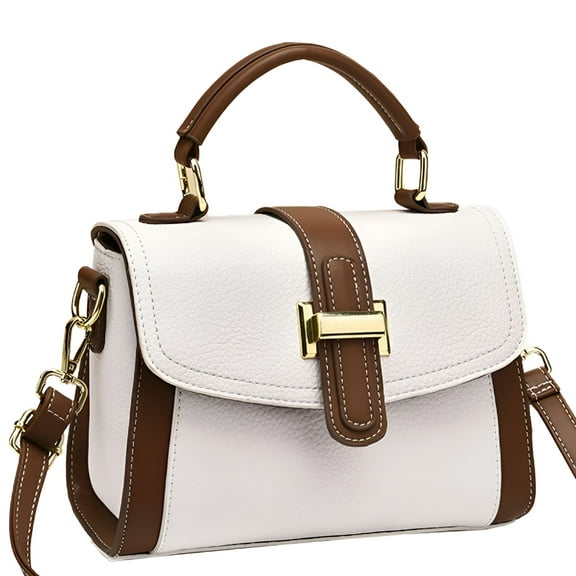 GASTROPOD Women‘S Leather Satchel Purse Handbag White
