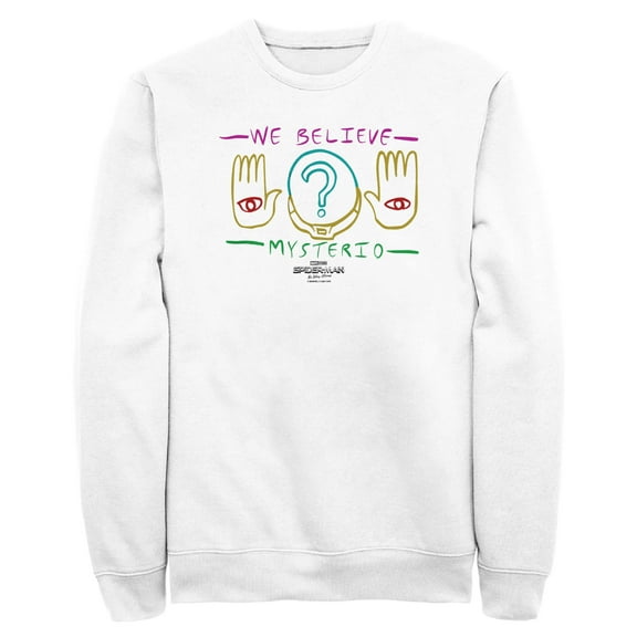 Men's Marvel Spider-Man: No Way Home We Believe Mysterio Hands  Sweatshirt White Small