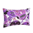 thumbnail image 7 of LNWH Rectangle Pillow Cover, Gothic Purple Skeleton Skull Cushion Covers Pillowcase for Couch Bedroom Sofa, 16"x24", 7 of 7