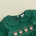 thumbnail image 6 of Cjfdfy Toddler Baby Girl Christmas Dress Embroidery Corduroy Smocked Collar Long Sleeve a-line Dresses Little Baby Cute My First Christmas Fall Winter Outfits 6M-4Y, 6 of 9