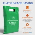 thumbnail image 5 of OptiPak 12x15 Merchandise Bags - Plastic Bags with Handles - Package Bags Make Someone Smile Today Bulk Pack of 50 Green, 5 of 5