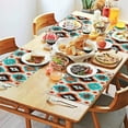 thumbnail image 2 of Retro Boho Chic Placemats Set of 4, 12x18 Inch Flax Table Mats, Washable Ethnic Tribal Decor for Rustic Farmhouse Kitchen and Vintage Style Dining Room or Nordic Interiors, 2 of 6