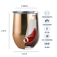 thumbnail image 5 of Drinco 12 oz Wine Tumbler Stainless Steel with Lid Coffee Cup Vacuum Insulated Mug -Sunset Copper, 5 of 5
