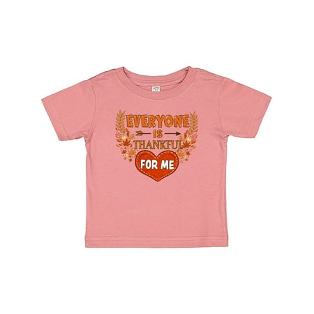 

Inktastic Everyone Is Thankful For Me with Heart and Leaves Gift Baby Boy or Baby Girl T-Shirt