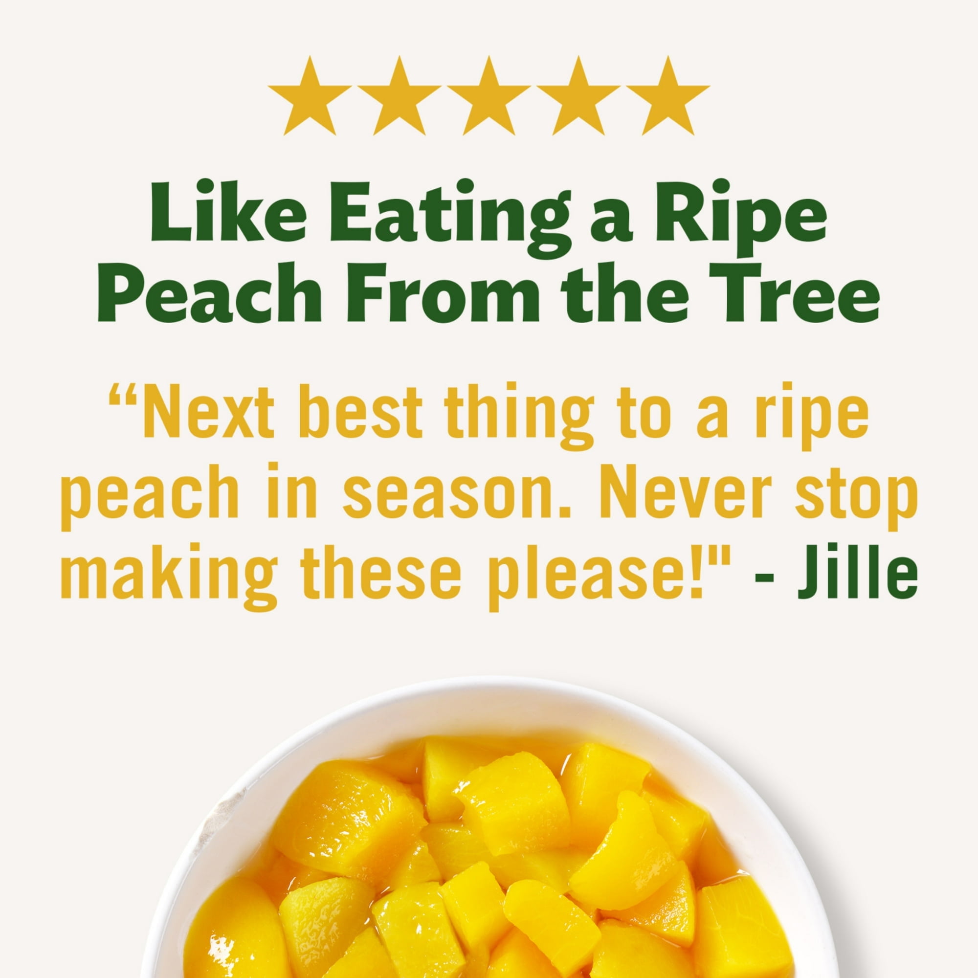 Del Monte Diced Peaches Fruit Cups No Sugar Added 3.75 oz (4 Cups) (Pack of 6)