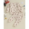 thumbnail image 3 of Hirigin Toddler Baby Boy Girl Christmas Outfit Candy Cane Print Sweatshirt Pullover Top Jogger Pants 2Pcs Fall Winter Clothes Set, 3 of 8