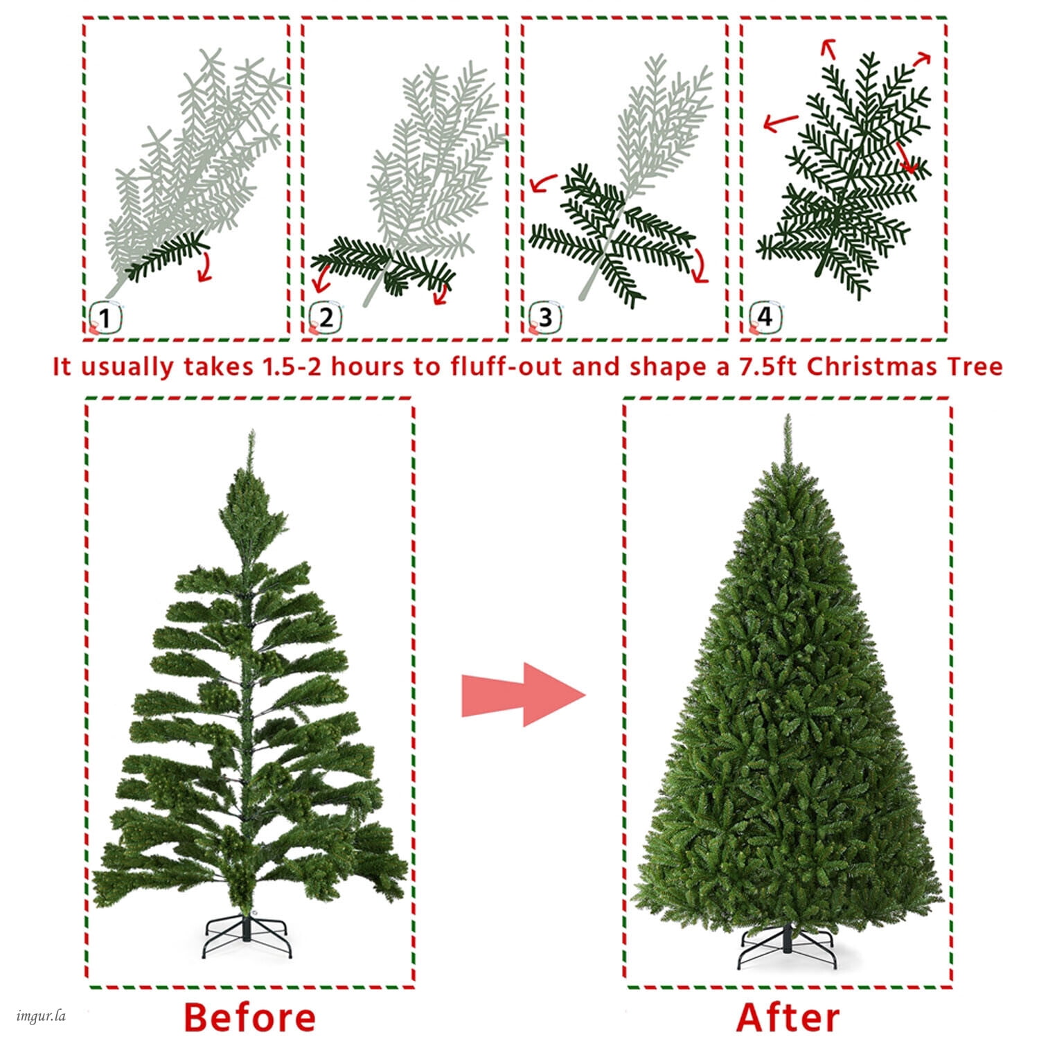 Alden Design 7.5FT Ultra-Thick Artificial Christmas Tree with Foldable Stand and 2326 Tips, Green