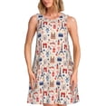 thumbnail image 1 of Balery Paris Vestidos de verano para mujer con estampado: vestido holgado sin mangas, vestido playero informal y cómodo para días calurosos., 1 of 7