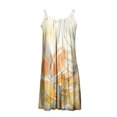 thumbnail image 3 of Daeful Robe Midi à Bretelles Robe Ligne A Femmes Décontractée Imprimé Floral Jaune Fleurs m, 3 of 9