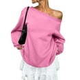 thumbnail image 2 of Fewfanhot Winter Clothing for Women Off The Shoulder Tops Oversized Tshirts Long Sleeve 2025 Casual Basic Tees, 2 of 9