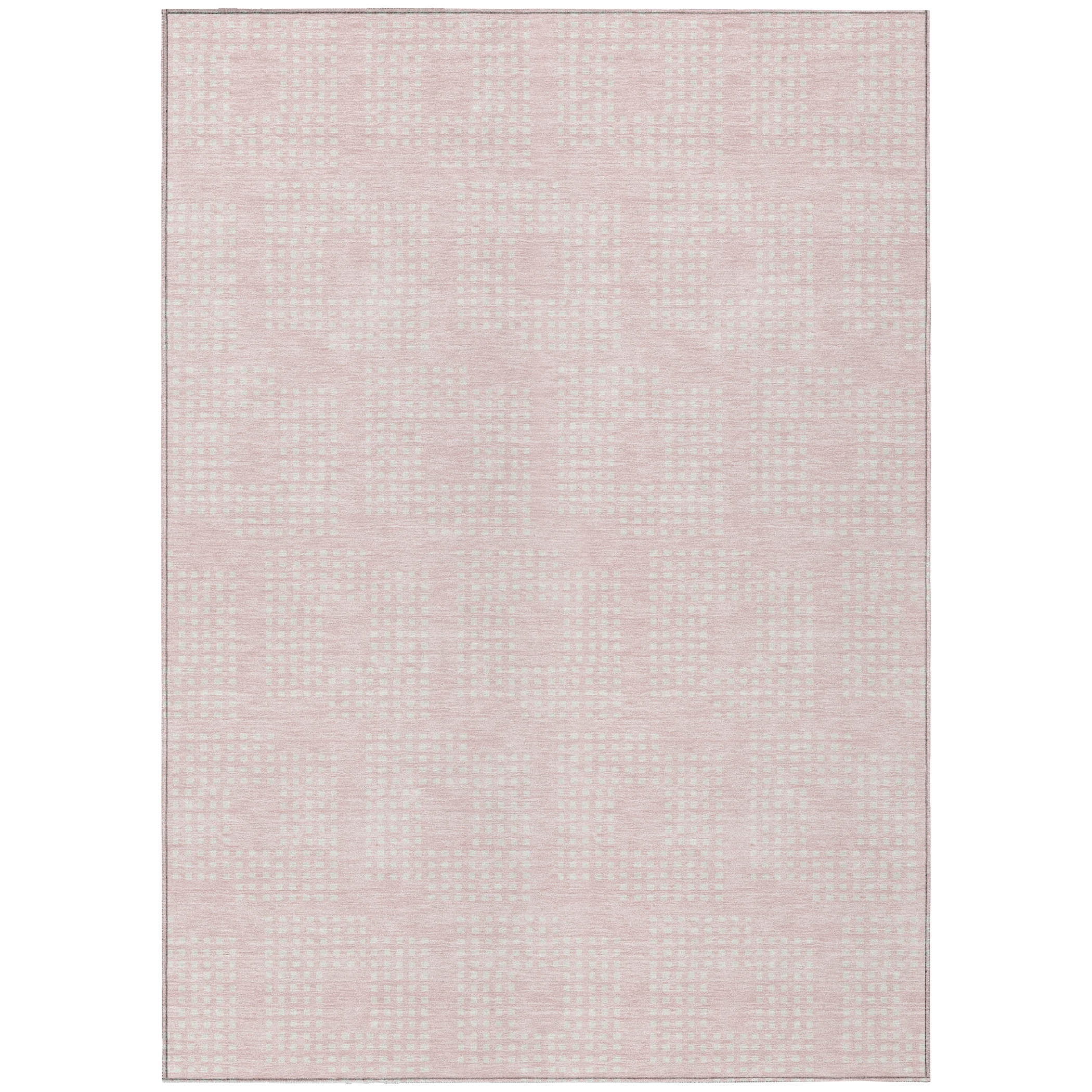 Addison Rugs Chantille Indoor/Outdoor Transitional Squares Pink Washable Rectangle Rug, 5' x 7'6"