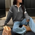 thumbnail image 2 of Elegant Women's Knitted Pullover Sweater Long Sleeve Crewneck Soft Comfortable Warm Outerwear for Fall Winter Casual Fashion Apparel, 2 of 6