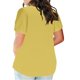 thumbnail image 4 of Top de Manga Corta de Verano para las Mujeres de Tamaño Grande Falso Bolsillo V-Cuello Camiseta, Mezcla de Poliéster Algodón Spandex Top Casual, Lavado a Mano Más Tamaño, 4 of 6