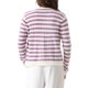 thumbnail image 3 of Suéter de punto de mujer INSPIRE CHIC, cardigan casual de rayas con botones, de manga larga, color blanco y púrpura, 3 of 5
