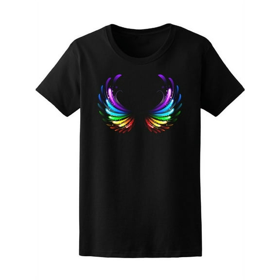 Rainbow Colored Wings T-Shirt Women -Image by Shutterstock, Female XX-Large