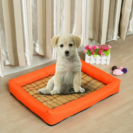 Pet Dog Cat Heat Resistant Pad Bamboo Carpet Summer Sleeping