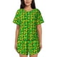 thumbnail image 1 of Balery Corn 4 Conjunto de Pijama para Mujer con Estampado, Dos Piezas de Manga Corta y Shorts, Ropa de Dormir Suave con Cuello Redondo y Bolsillos-X-Large, 1 of 6